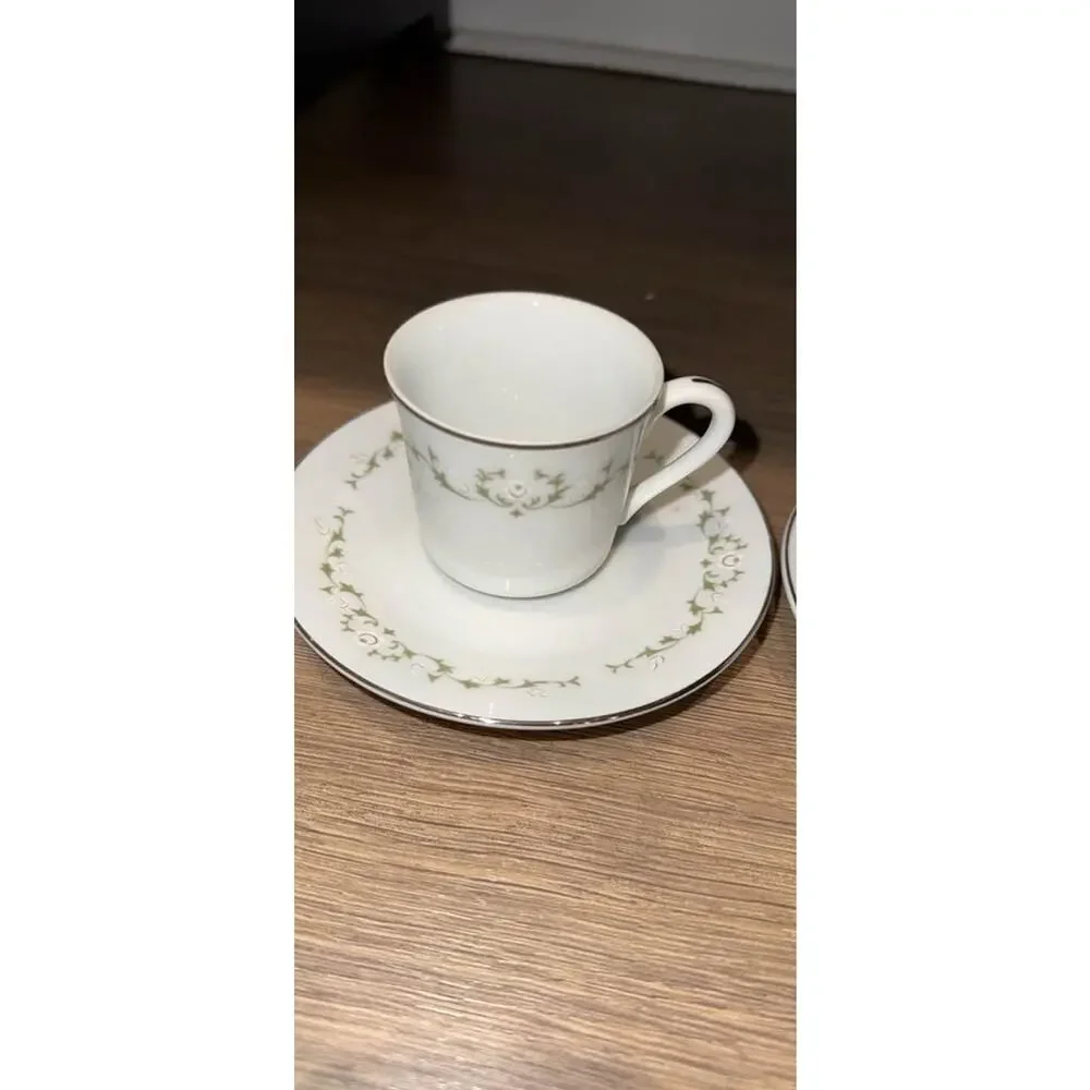 Sheffield Elegance Fine China Espresso Cups and Saucers - Set of 2